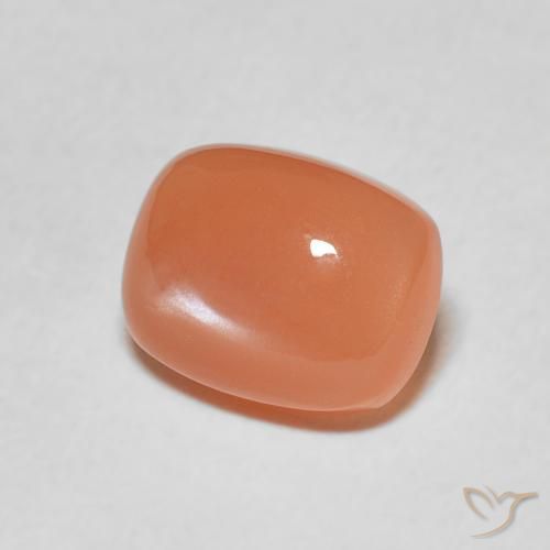 Pierre de lune Pêche Orange naturelle Coussin, 2.11 ct, Translucide