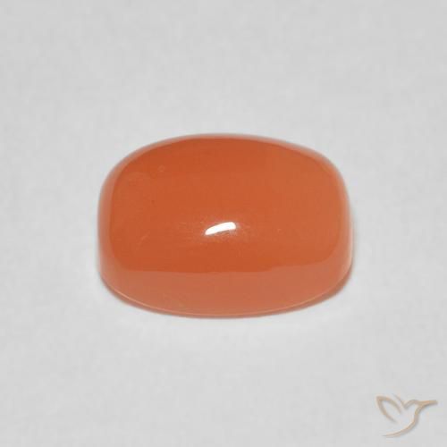 Pierre de lune Pêche Orange naturelle Coussin, 2.11 ct, Translucide