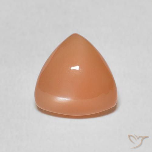 Pierre de lune Orange cantaloup naturelle Trillion, 1.63 ct, Translucide