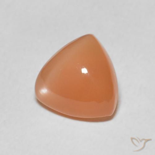 Pierre de lune Orange cantaloup naturelle Trillion, 1.63 ct, Translucide