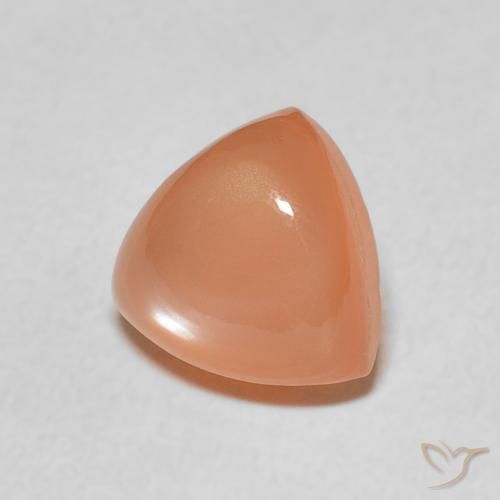 Pierre de lune Orange moyen naturelle Trillion, 1.98 ct, Translucide