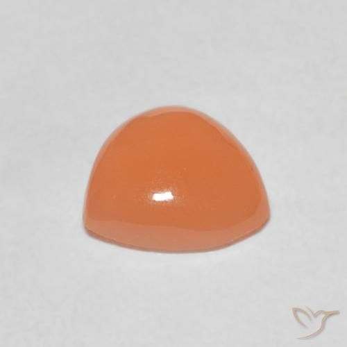 Pierre de lune Pêche Orange naturelle Trillion, 1.41 ct, Translucide