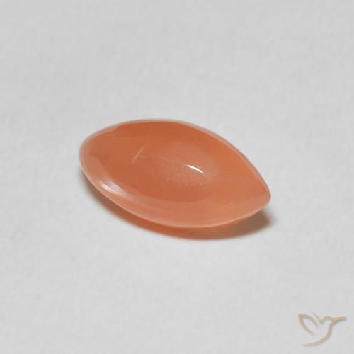Pierre de lune Pêche Orange naturelle Marquise, 1.12 ct, Translucide