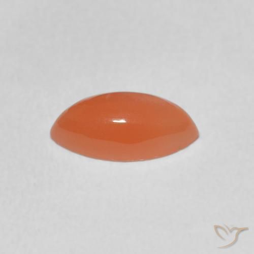 Pierre de lune Pêche Orange naturelle Marquise, 1.12 ct, Translucide