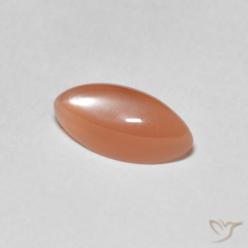 Pierre de lune Pêche Orange naturelle Marquise, 1.27 ct, Translucide