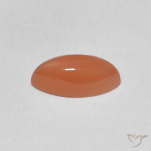 Pierre de lune Pêche Orange naturelle Marquise, 1.27 ct, Translucide