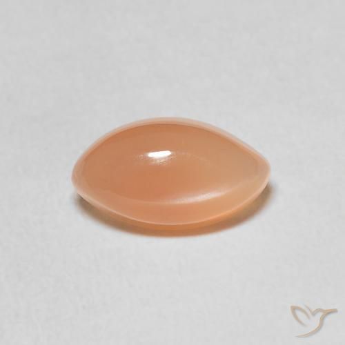 Pierre de lune Pêche Orange naturelle Marquise, 1.44 ct, Translucide