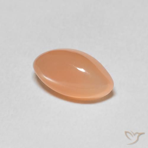 Pierre de lune Pêche Orange naturelle Marquise, 1.44 ct, Translucide
