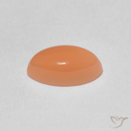 Pierre de lune Pêche Orange naturelle Marquise, 1.44 ct, Translucide