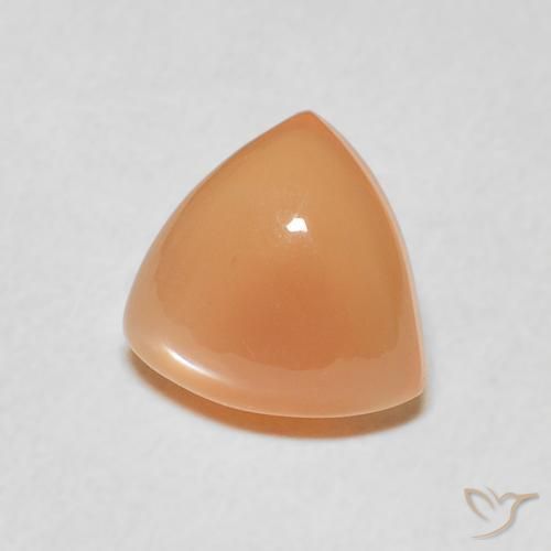 Pierre de lune Orange cantaloup naturelle Trillion, 1.68 ct, Translucide