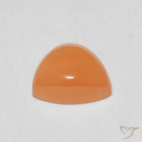 Pierre de lune Orange cantaloup naturelle Trillion, 1.68 ct, Translucide
