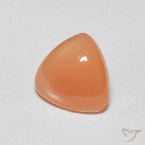 Pierre de lune Pêche Orange naturelle Trillion, 1.14 ct, Translucide