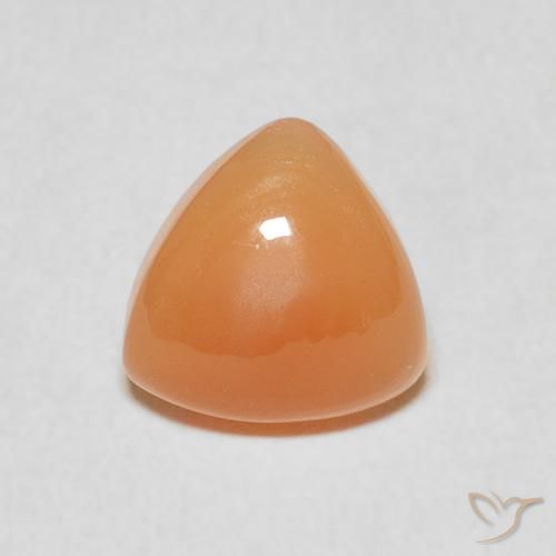 Pierre de lune Orange cantaloup naturelle Trillion, 1.60 ct, Translucide