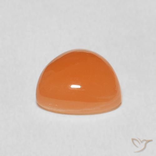 Pierre de lune Orange cantaloup naturelle Trillion, 1.60 ct, Translucide