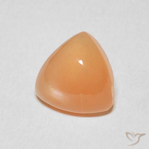 Pierre de lune Orange moyen naturelle Trillion, 1.67 ct, Translucide