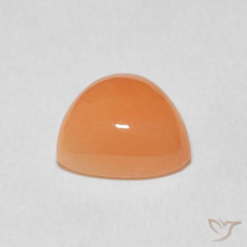 Pierre de lune Orange moyen naturelle Trillion, 1.67 ct, Translucide