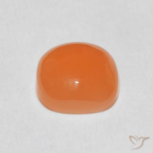Pierre de lune Pêche Orange naturelle Coussin, 2.06 ct, Translucide