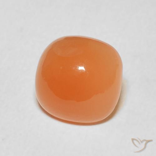 Pierre de lune Pêche Orange naturelle Coussin, 1.91 ct, Translucide