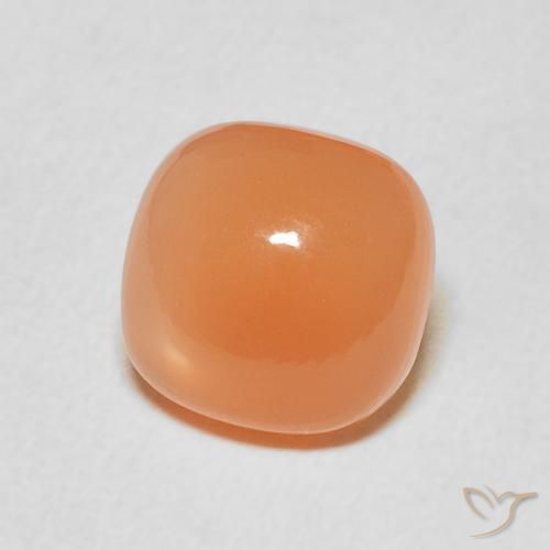 Pierre de lune Orange cantaloup naturelle Coussin, 2.15 ct, Translucide