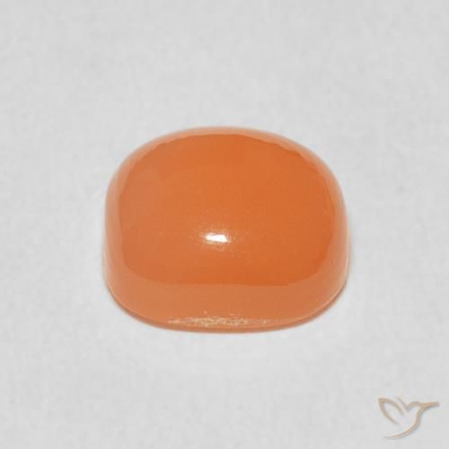 Pierre de lune Orange cantaloup naturelle Coussin, 2.15 ct, Translucide