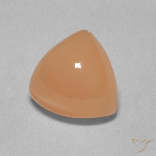 Pierre de lune Pêche Orange naturelle Trillion, 1.97 ct, Translucide