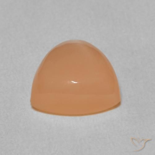 Pierre de lune Pêche Orange naturelle Trillion, 1.97 ct, Translucide