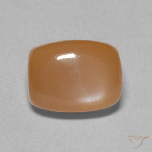 2.55ct Naturel Orange rougeâtre Pierre de lune, Coussin, Translucide