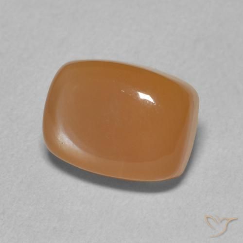 Pierre de lune Orange rougeâtre naturelle Coussin, 2.55 ct, Translucide