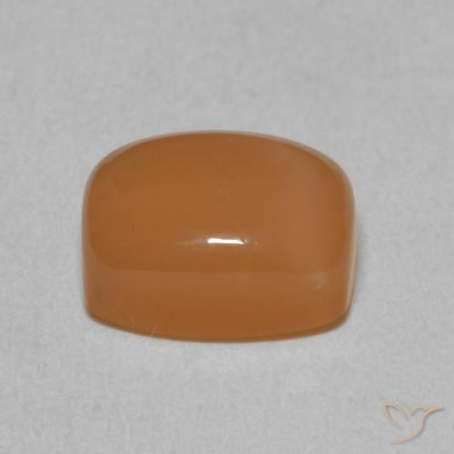 Pierre de lune Orange rougeâtre naturelle Coussin, 2.55 ct, Translucide