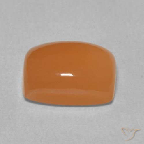 Pierre de lune Orange moyen naturelle Coussin, 2.47 ct, Translucide