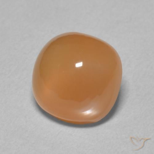 Pierre de lune Orange rougeâtre naturelle Coussin, 2.35 ct, Translucide