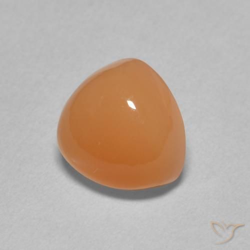 Pierre de lune Orange moyen naturelle Trillion, 2.19 ct, Translucide
