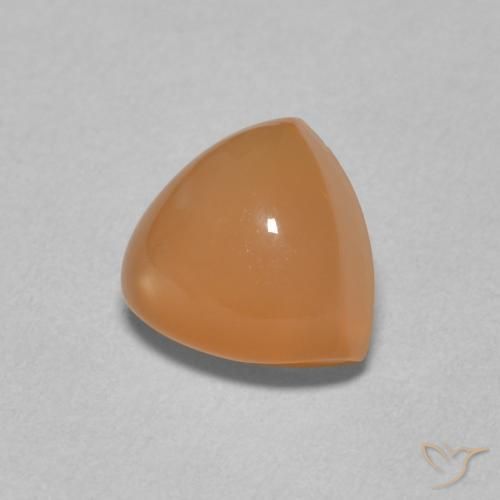 Pierre de lune Orange cantaloup naturelle Trillion, 2.13 ct, Translucide