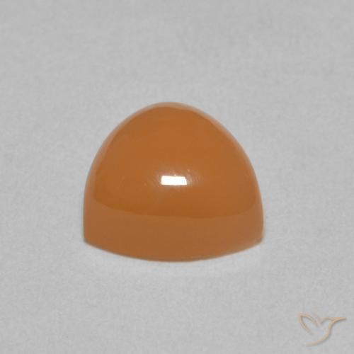 Pierre de lune Orange cantaloup naturelle Trillion, 2.13 ct, Translucide