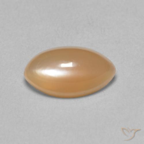 Pierre de lune Pêche Orange naturelle Marquise, 1.61 ct, Translucide