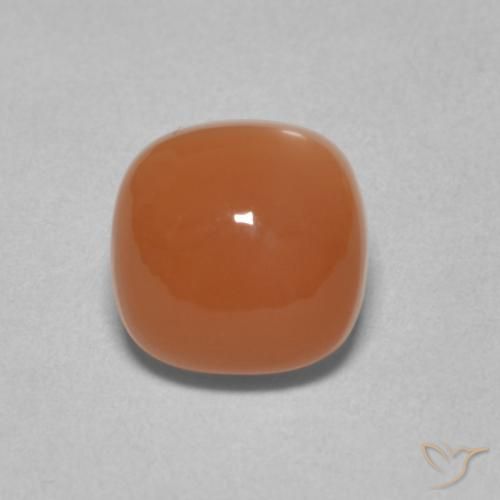 2.66ct Naturel Orange rougeâtre Pierre de lune, Coussin, Translucide