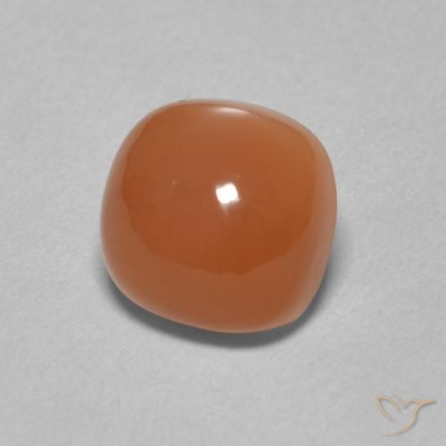 Pierre de lune Orange rougeâtre naturelle Coussin, 2.66 ct, Translucide