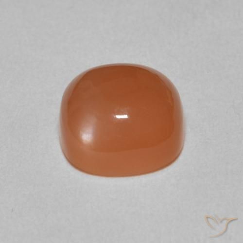 Pierre de lune Orange rougeâtre naturelle Coussin, 2.66 ct, Translucide
