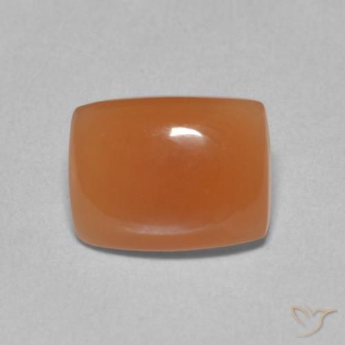 1.89ct Naturel Orange foncé Pierre de lune, Coussin, Translucide