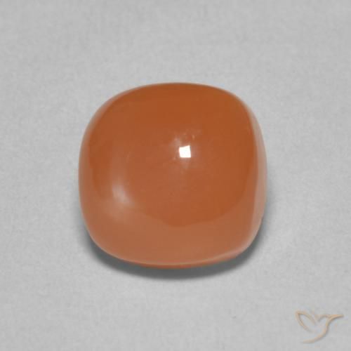 2.60ct Naturel Orange rougeâtre Pierre de lune, Coussin, Translucide