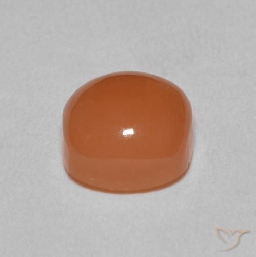 Pierre de lune Orange rougeâtre naturelle Coussin, 2.60 ct, Translucide
