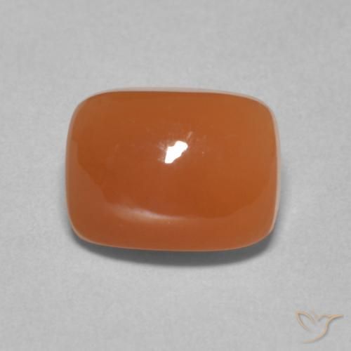 2.69ct Naturel Orange rougeâtre Pierre de lune, Coussin, Translucide