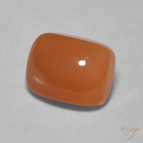 Pierre de lune Orange rougeâtre naturelle Coussin, 2.69 ct, Translucide