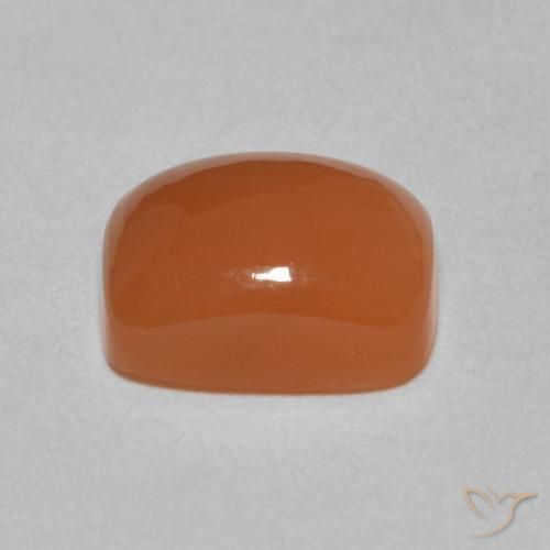 Pierre de lune Orange rougeâtre naturelle Coussin, 2.69 ct, Translucide