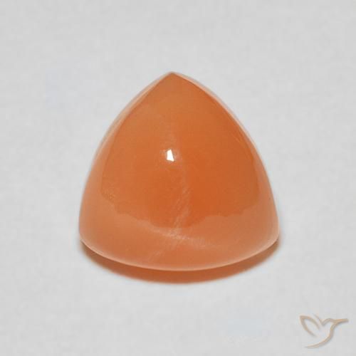 Pierre de lune Orange abricot chaud naturelle Trillion, 1.93 ct, Translucide