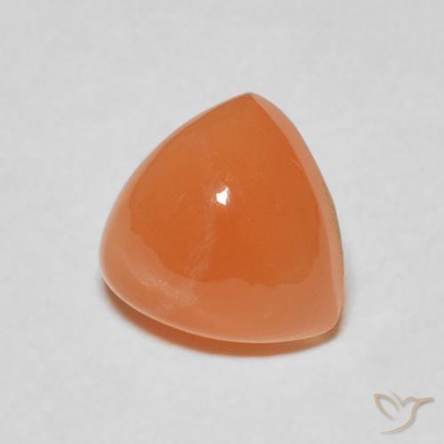Pierre de lune Orange abricot chaud naturelle Trillion, 1.93 ct, Translucide