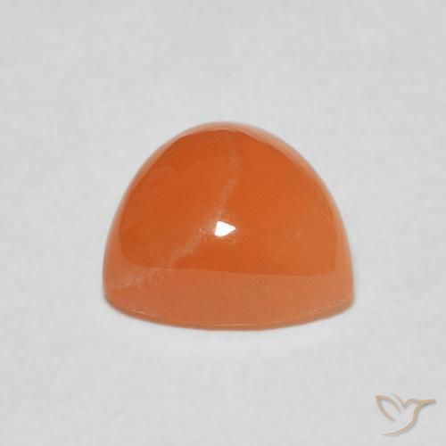 Pierre de lune Orange abricot chaud naturelle Trillion, 1.93 ct, Translucide