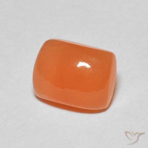 Pierre de lune Orange foncé naturelle Coussin, 2.66 ct, Translucide