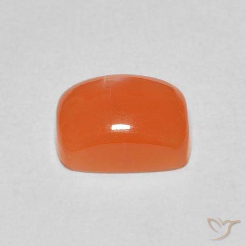Pierre de lune Orange foncé naturelle Coussin, 2.66 ct, Translucide