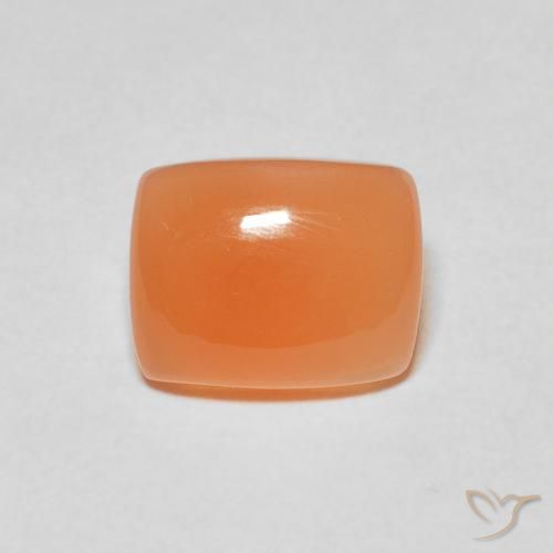 Pierre de lune Orange moyen naturelle Coussin, 2.11 ct, Translucide